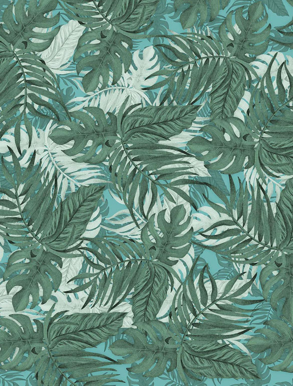 Fotodruck Tapete Wallpepper Palmania Palmen Blätter grün türkis blau aus Berlin online bestellen