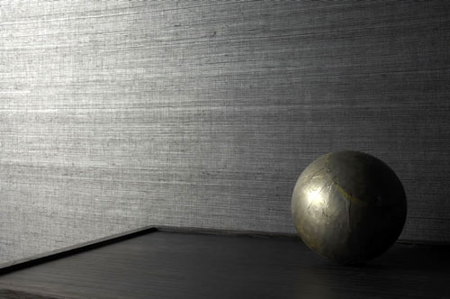 Luxus Grastapete 57 grau mit silber Glanz im Online Shop kaufen