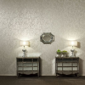 Luxus Tapete Barock Stil mit Silber metallic Schimmer aus Berlin online kaufen