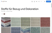 Stoffe für Bezug und Dekoration