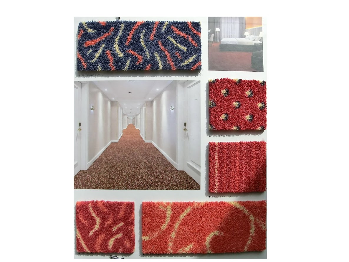 Teppichboden Meterware 4m breit Kombination rot gemustert Design Lano in Berlin oder online kaufen