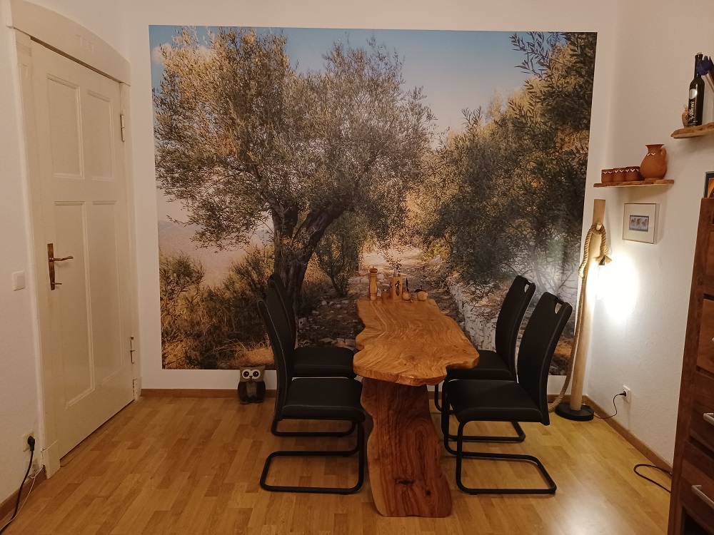Renovieren mit Fototapete Olivenbaum Bäume im Wald im Esszimmer