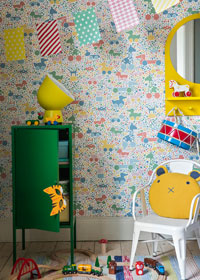 Raumbild Kinderzimmer - Tapeten Idee Kinder Mini Brio Dots aus Berlin Deutschland