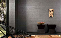 Raumbild Wohnzimmer - Tapeten Idee Grastapete grau aus Berlin Deutschland