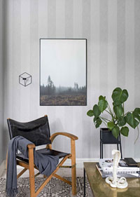 Raumbild Wohnzimmer - Tapeten Idee Streifen Eco Arkiv Engblad Archi Tech aus Berlin Deutschland