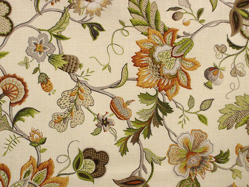 Seltener englischer Stoff Meterware Baumwolle Blumen Motiv ockerfarben beige in Berlin online kaufen