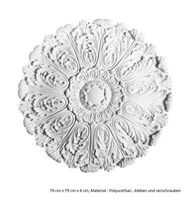 Decken Rosette im traditionellen Barock Rokoko Stil aus festem Polyurethan in Berlin und online kaufen