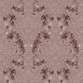 Stiltapete barockes Blumen Muster lila violett