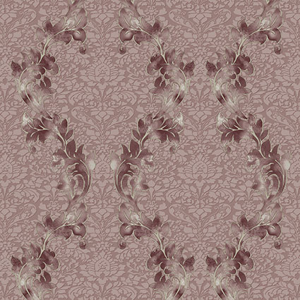 Stiltapete barockes Blumen Muster lila violett