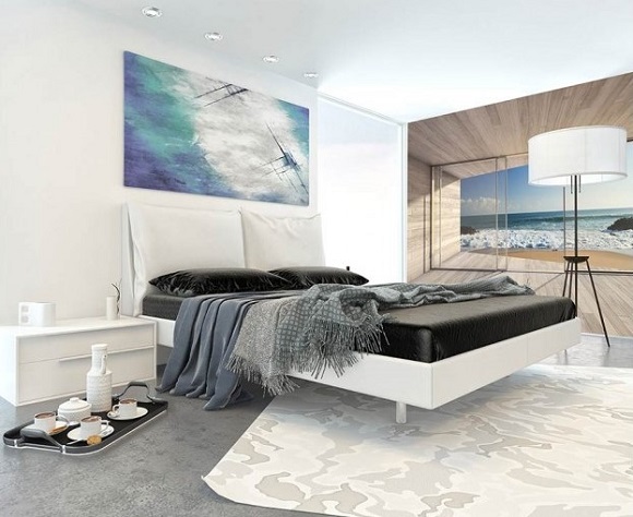 Schlafzimmer mit Fototapete Meer und Strand aus Berlin kaufen