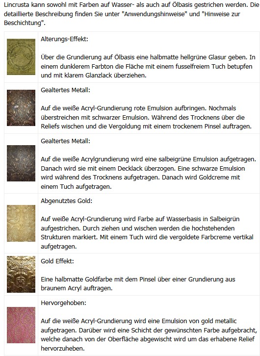Lincrusta Tapete mit farbigem Anstrich