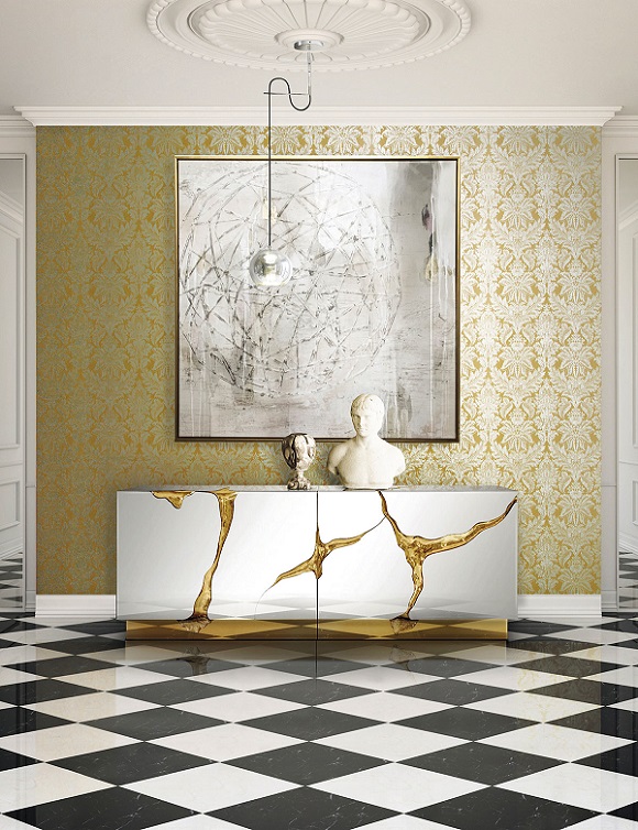 Luxus Tapeten - Barock Stil Tapete silber gold aus Berlin online kaufen