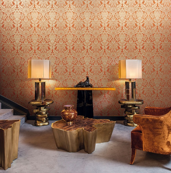 Luxus Tapeten - Barock Stil Tapete rot gold aus Berlin online kaufen