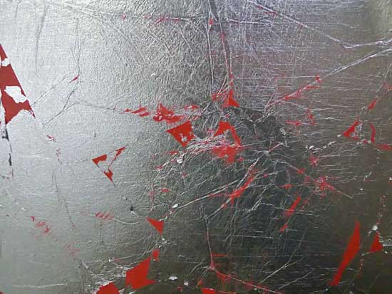Tapete metallic silber rot