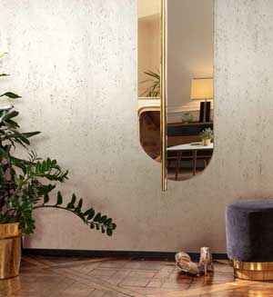 Metalltapeten Luxus gilber (gold silber) im Wohnzimmer