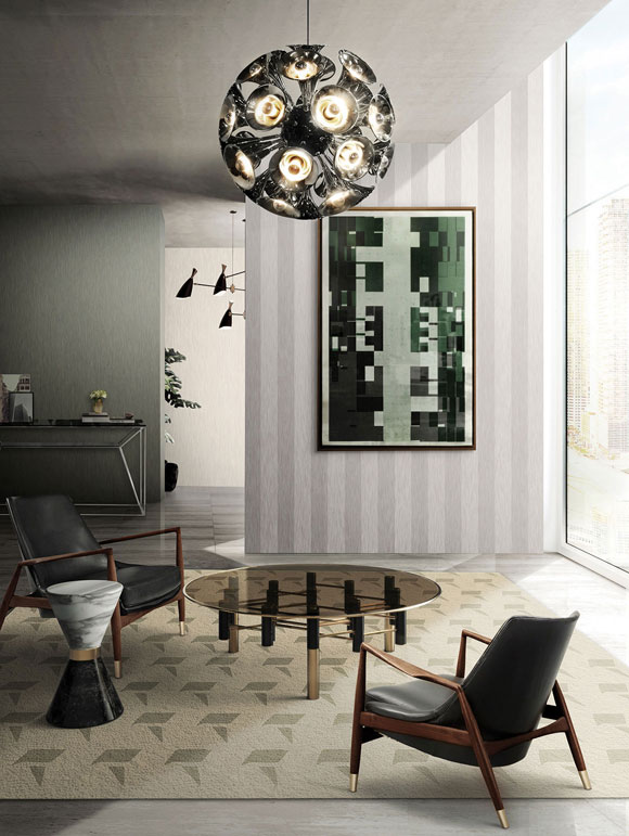 englische Streifentapete grau beige braune Streifen Omexco Infinity im Wohnzimmer aus Berlin online kaufen